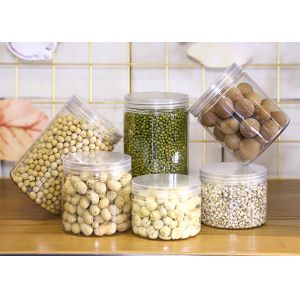 No Leak 250ml Plastic Jar For Cookie And Candy With Aluminum Lid