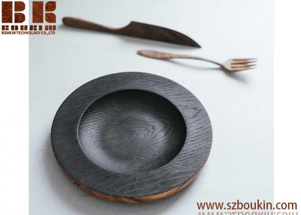 Quality Oak plate for second courses Wooden plate Black wood plate wooden plate Gift for mom kitchen Wood wholesale