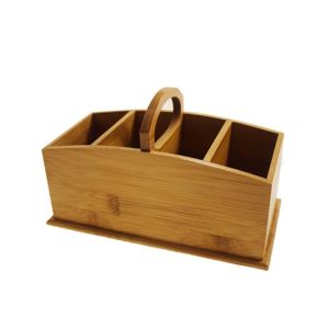 Custom Size Accepted Bamboo Desktop Organizer Station Box Storage Holder with
