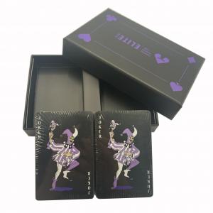 China Reusable Nontoxic Black Plastic Playing Cards , Matte Water Resistant Playing Cards on sale