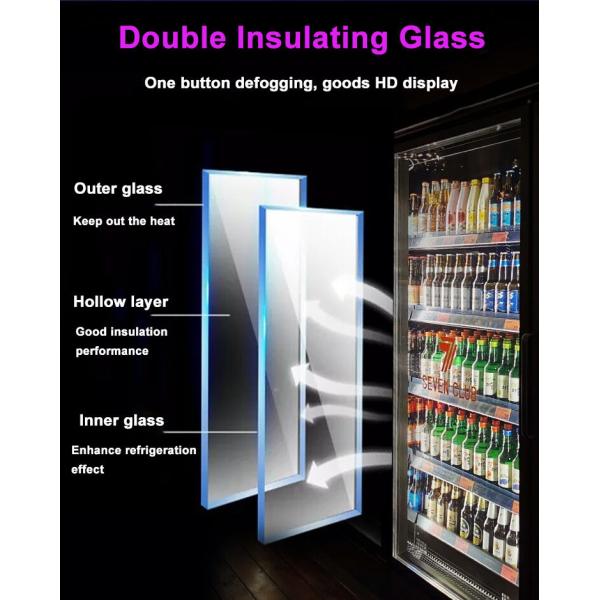 Height Adjustable Commercial Bar Fridge Supermarket Display Freezer Multiple Doors