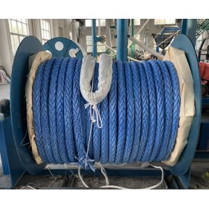 Cheap High Strength 24mm X 100m Factory Price 12 Strand Braided UHMWPE Used Vessel Rope Mooring Ship Rope for sale