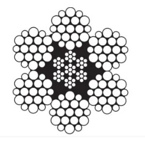 6x19W+FC Fiber Core Ungalvanized Steel Wire Rope with 1570-1960MPa Tensile for