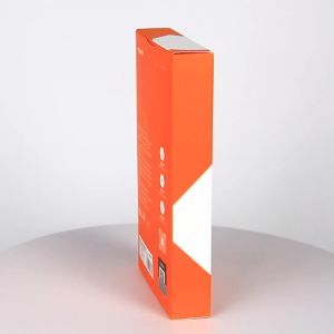 Foldable White Orange Cardboard Gift Packaging Box Eco Friendly