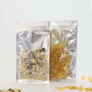 China Clear One Side Zipper BOPP Food Packing Pouches on sale
