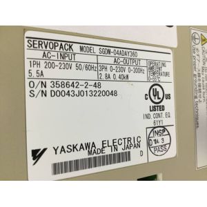 Yaskawa SGDM-04ADAY360 AC SERVO AMPLIFIER 200-230V 5.5A 0.4KW NEW