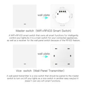 1 2 3 4 Gang Smart Light Push Button Switch With Remote Tuya Remote Control Home