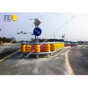 Orange Yellow Anti Collision Road Rotating Guardrail For Dangerous Road Sections