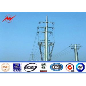 Round 132kv Steel Utility Pole Galvanized Steel Light Pole With Climbing Rung