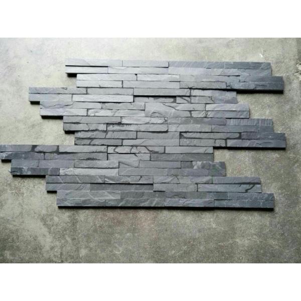 Quality Slate Quartzite Stacked Stone Panels Wall Cladding Black Quartzite Panel wholesale