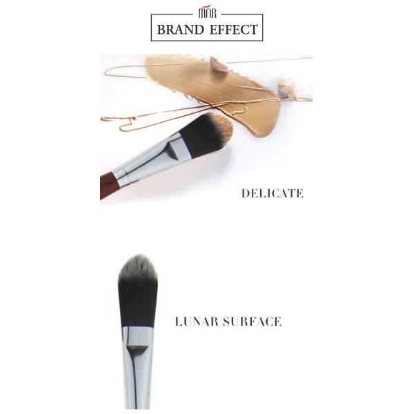 Wooden Handle Foundation Stippling Brush With Mixed Nylon Hair