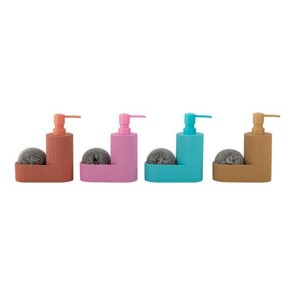 Quality 2N1 Polyresin Soap Dispenser with Cleaning Ball on Side Tray Lotion Dispenser wholesale