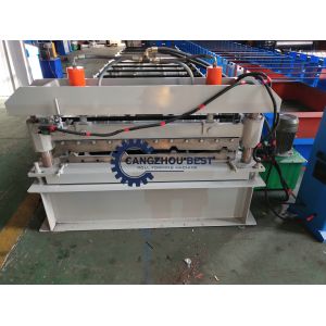 Trapezoidal Metal Roofing Sheet Roll Forming Machine , Iron Sheet Making Machine