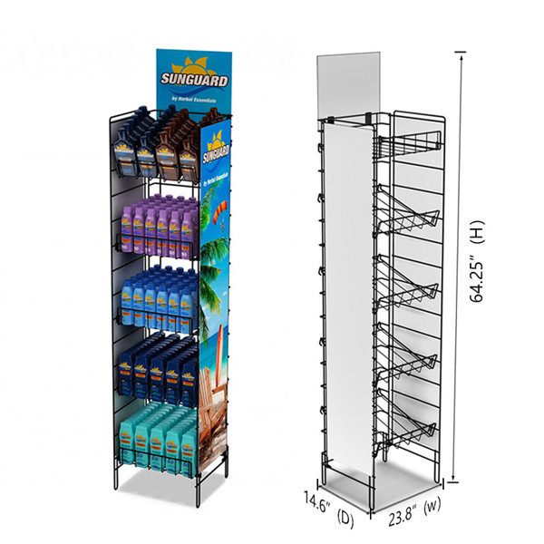 Quality Metal display racks changable poster for soft drinks shampoo free standing wire display racks wholesale