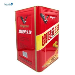 18L Olive Oil Tin Can Square Edible Oil Can With Pouring Spouts