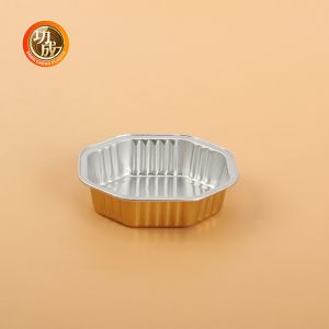 Custom Logo Silver/Gold Aluminum Foil Lunch Box Rectangular Shape Custom Food