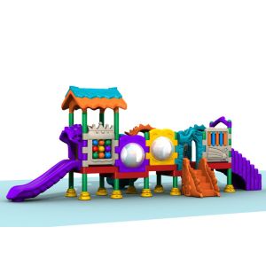 Middling Size Kids Plastic Playground Equipment For Grassland 7CBM Volume