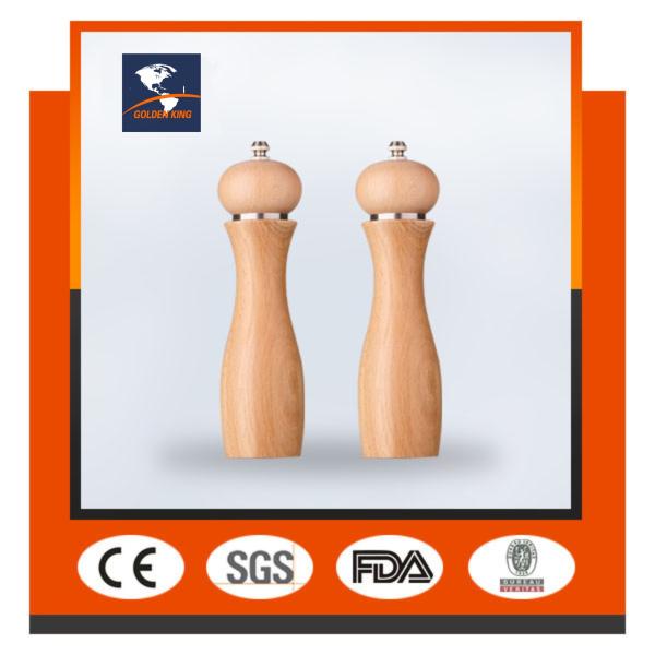 Quality Tableware Bamboo salt shaker and pepper grinder Muller High Quality spice GK-S13FT mill wholesale