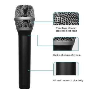 Metal Mesh Head Studio Condenser Microphone 65dB SNR Podcast Streaming