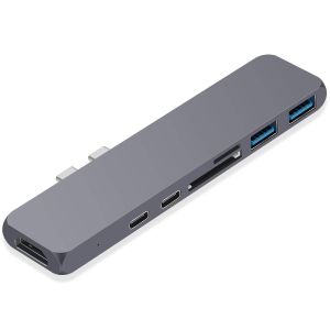 7 in 1 Type C to USB 3.0(5Gb/s),Thunderbolt 3 (40 Gb/s), SD/TF Card Reader, 4K