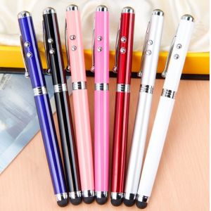 Hot Selling 4in1 Laser Pointer LED Flashlight With Parker Pen Stylus Metal ball