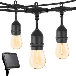 S14 Solar Light Bulb String Light 34Ft Patio Light Bulbs Shatterproof