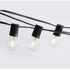 100Ft G40 Outdoor Led Light String Globe Bulbs Black Wire Connectable