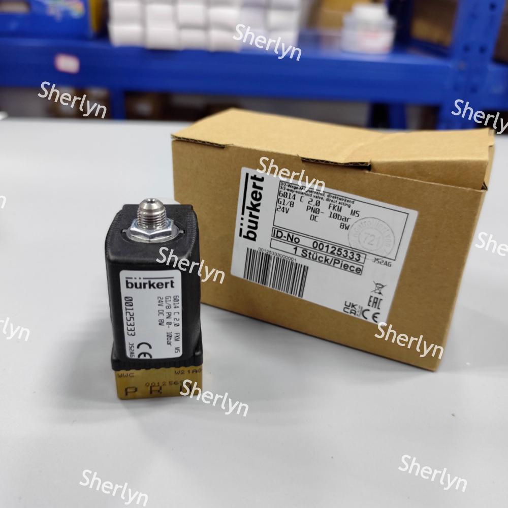 Burkert 00125333 Two Position Three-way Solenoid Valve 6014 Series C Normally