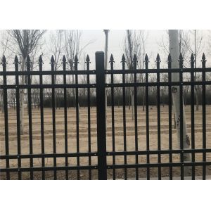 China Interpon Coated Bronze Wire Full Weld Garrison Steel Picket Fence Industrial Security Fencing on sale