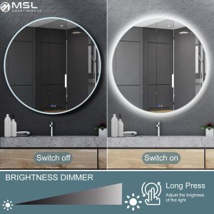 Anti Fog LED Round Bathroom Mirror 4000K LED Smart Mirror For Bathroom