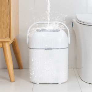 Shake Lid Odor-Proof Garbage Can Household Toilet Plastic Seal Handle Diaper