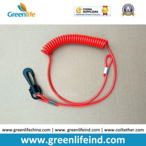 Safety Jet Ski Floating Standard Red Coil Ripcords w/Plastic Hook&Key