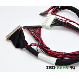 20pin 30pin Custom Cable Assemblies LCD LVDS Shield Flat Flexible