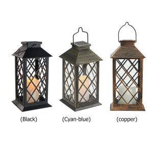 Hanging Lantern 3500K Solar LED Garden Lights With Candle Flicker