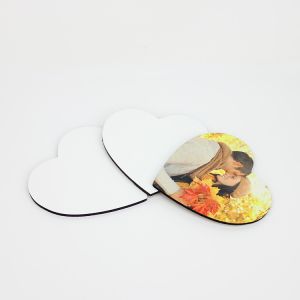 Popular 110x110mm Heart Shape Sublimation MDF Blank Coaster for Gift or