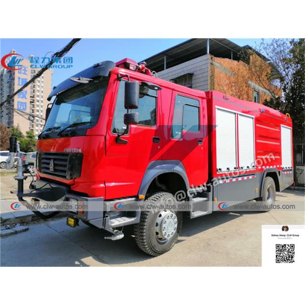 Quality ​​​​​SINOTRUK HOWO 4x4 Offroad Fire Engine Truck With 4000 - 6000L Water Foam Tank  wholesale