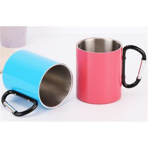 Double Walled Stainless Steel Reusable Coffee Mug 220ml Customized With