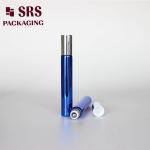 SRS cosmetic empty 10ml blue color glass roll on serum bottle