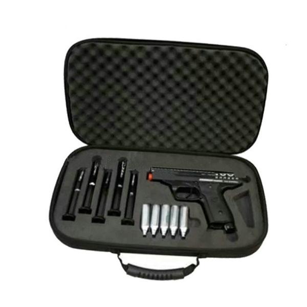 Black Gun Case Foam Insert Engraving 26X11X3cm Waterproof