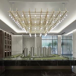 E12/E14 Bulbs Hotel Lobby Chandelier Metal Modern Chandelier