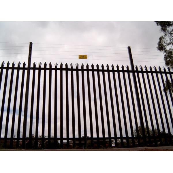 ISO9001 Steel Palisade Fencing , Splayed Top 8 Ft High Privacy Fence