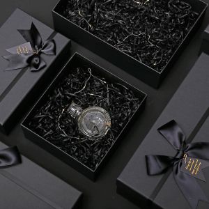 ODM Bulk Cardboard Gift Packaging Box Design Black Present Boxes For Lipstick