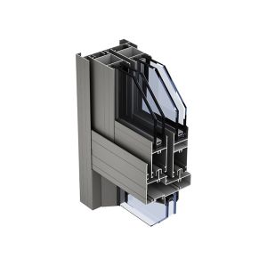 Powder Coated Aluminium Window Profiles Black Color ISO Certification