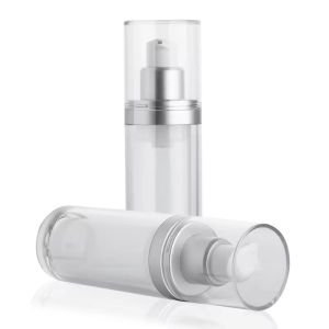 Seal 100ml Airless Pump Bottle Plastic Body Cream Bottle Silver