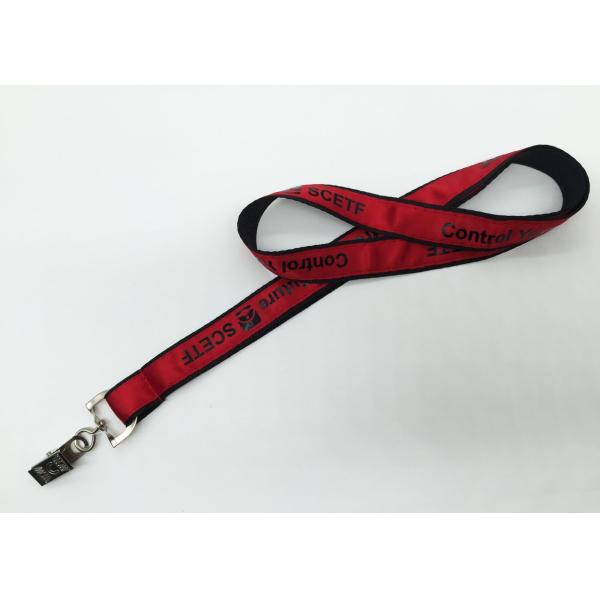 Quality Advertisement Black Imprinted neck Silk Screen Lanyards with ID cards wholesale