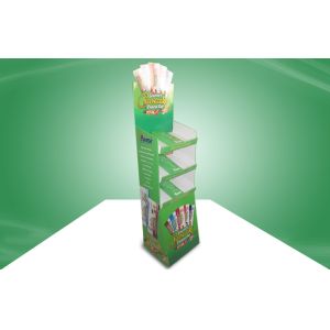 Recycled Cardboard Free Standing Display Unit With Three Shelf Promoting Snacks