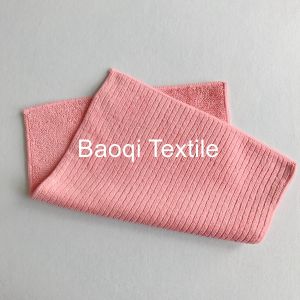 China Pink 2 layers thick twist solid microfiber dish rags， tea towels wipes,single side kitchen cleaning rags size 40*40cm on sale