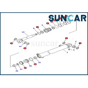 China Komatsu Inner Parts 707-98-14760 Boom Seal Kit Models PC20MR-1 PC20MRX-1 Cylinder Repair Kit on sale