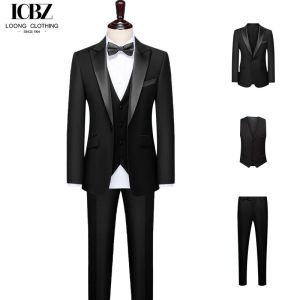 Regular Length Dark Color One-button Gun and Shawl Lapel Silk Collar Men's