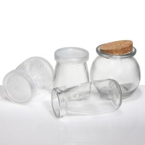 BPA Free Sealable Glass Pudding Jars Clear Transparent OEM